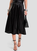 Saia Midi Plissada Feminina