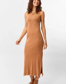 Vestido Midi Canelado Feminino